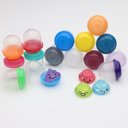 Unicorn Mini Toys in Capsules - 100 Pcs of 1.1 Inch Acorn Capsules and Unicorn Toy Poop for Kids - Plastic Capsules for Toys Bulk – Mini Unicorn Poop Toys - Poop Emoji - Vending Machine Refill