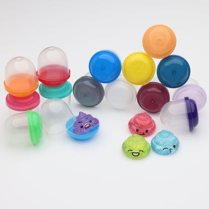 Unicorn Mini Toys in Capsules - 50 Pcs of 1.1 Inch Acorn Capsules and Unicorn Toy Poop for Kids - Plastic Capsules for Toys Bulk – Mini Unicorn Poop Toys - Poop Emoji - Easter Basket Stuffers