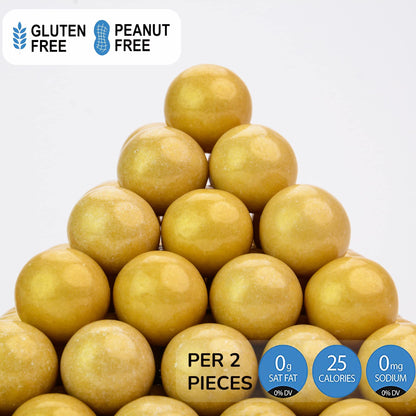 Gumballs for Gumball Machine - Shimmer Gold Gumballs - Bubble Gum Flavoring 1 Inch Large Gumballs - Kids Gum - Bulk Gum Balls 2 Lb