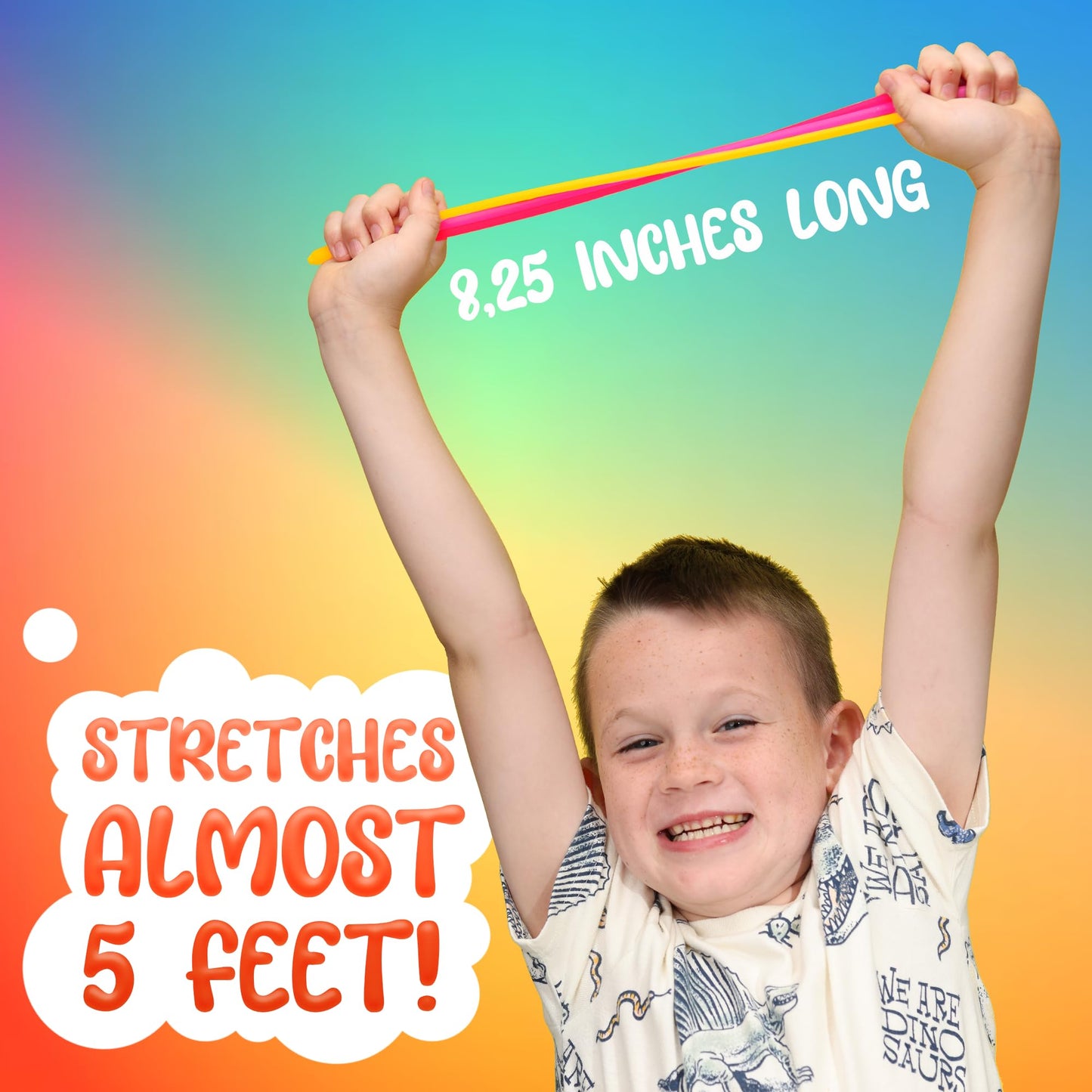 Monkey Noodles - 10 Stretchy Sensory Toys for Kids and Toddlers - Autism Sensory Products - Stretchy String - Party Favors for Kids - Treasure Box Toy for Classroom - Easter Fillers - Yellow