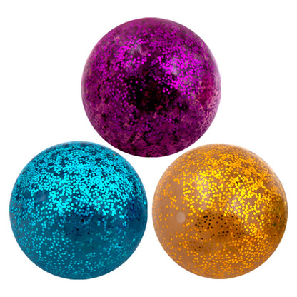 Squishy Toys  - Random Colors Glitter Squeeze Balls - 2.8 Inch Gift Stress Balls for Kids - Stress Relief Toys - Anti Stress Ball Pack