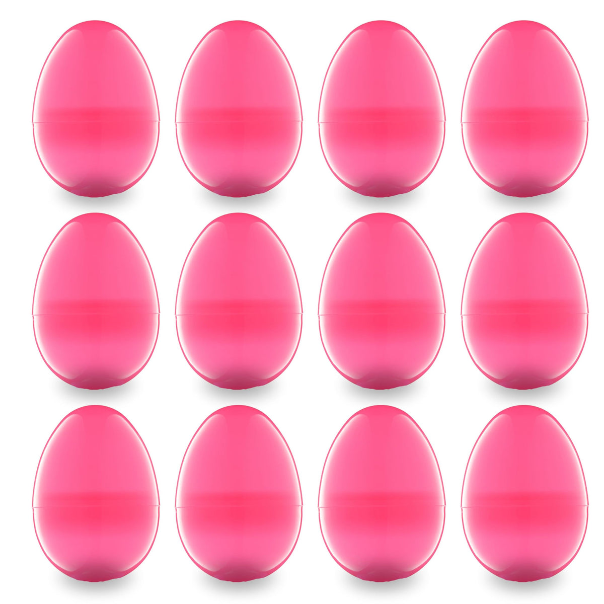 Easter Eggs 3” - Bright Fillable Easter Eggs – 12 pcs - Easter Basket Stuffers - Empty Large Enough to Hold Toy and Candy - Plastic Easter Egg Filler Bulk - Egg Hunt Kids Surprise