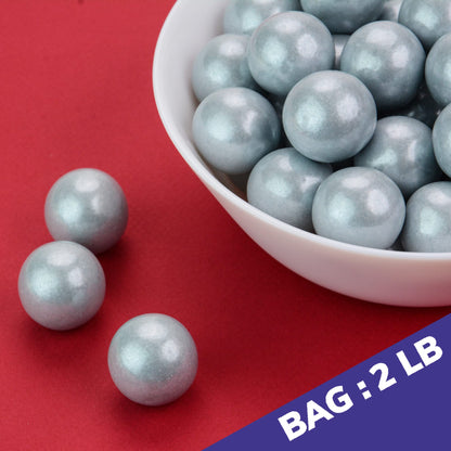 Gumballs for Gumball Machine - Shimmer Silver Gumballs - Fruit Flavored Bubble Gum 1 Inch Large Gumballs - Kids Gum - Bulk Gum Balls 2 Lb