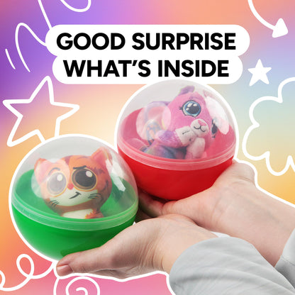 Capsule Vending Machine Translucent Round Capsules Empty 14 pcs 4.7 inch - Gumball Machine Capsules Easter Basket Stuffers Birthday Gifts - Pinata Stuffers DIY Craft Supplies Claw Machine Refills