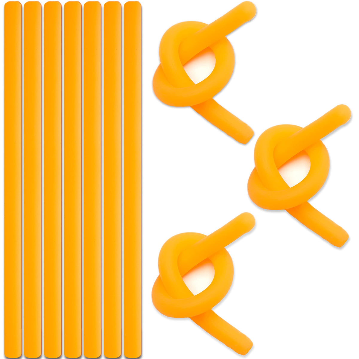 Monkey Noodles - 10 Stretchy Sensory Toys for Kids and Toddlers - Autism Sensory Products - Stretchy String - Party Favors for Kids - Treasure Box Toy for Classroom - Easter Fillers - Orange
