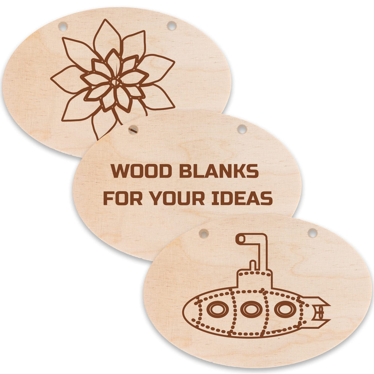 6x4 Inch Oval Small Wood Signs with Rope - 6 Pcs Birch Plywood Unfinished Wooden Plaques for Crafts - Unfinished Wood Ornament Blanks