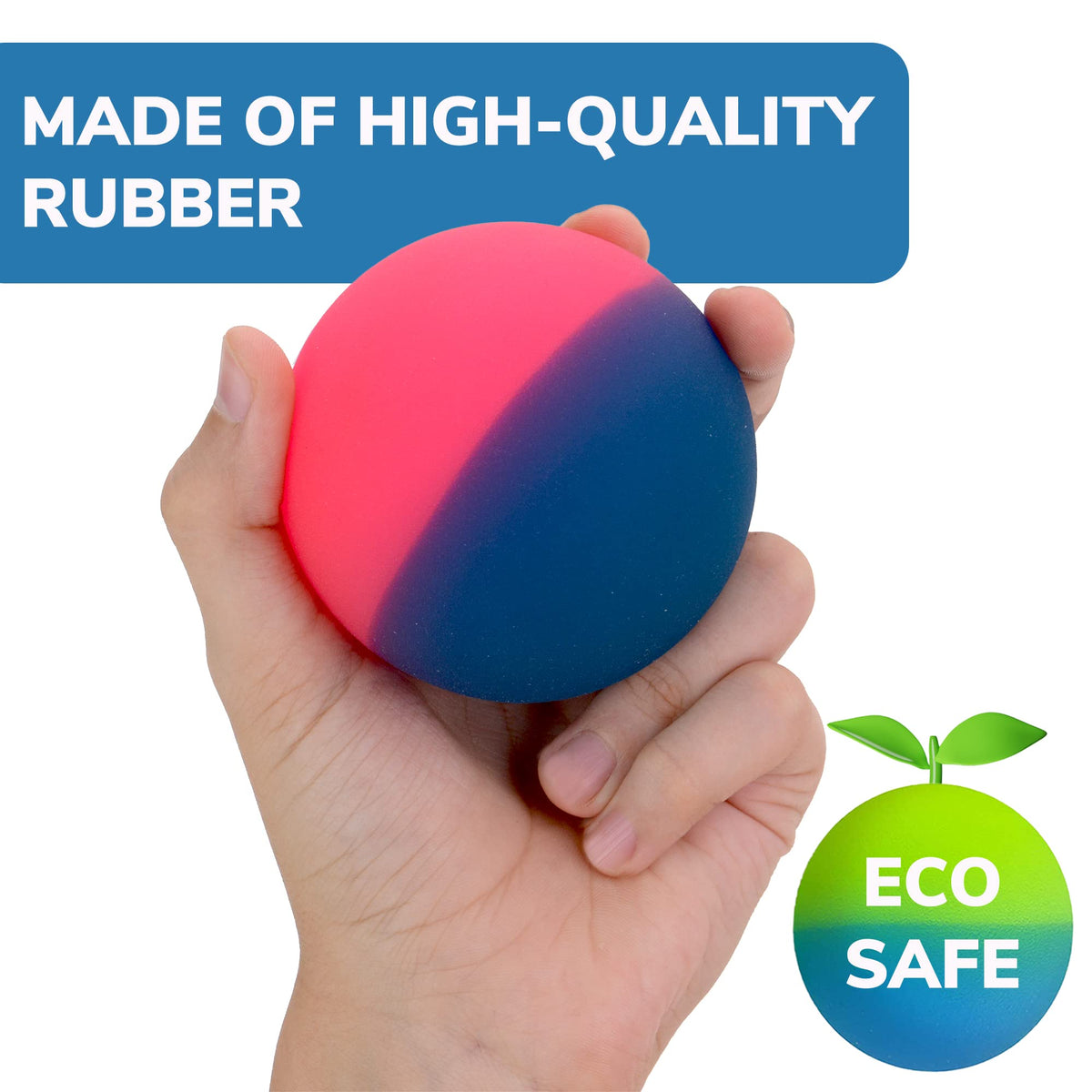 Entervending Bouncy Balls - Huge Rubber Balls for Kids (Pack of 12) - 3 Inches Jumbo ICY Bounce Balls - Large Bouncy Ball - Bouncy Balls Party Favors for Kids