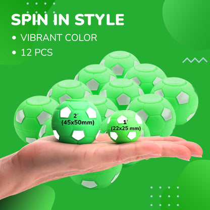 2 Inch Stress Balls - 12 Pcs Soccer Party Favors for Kids - Mini Fidget Spinners - Classroom Prizes - Fidget Spinners for Kids