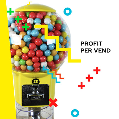 27” Blue Home Vending Machine - Candy Dispenser - Bubble Gum Machine for Kids - Bubblegum Machine - Gum Ball Machine Without Stand