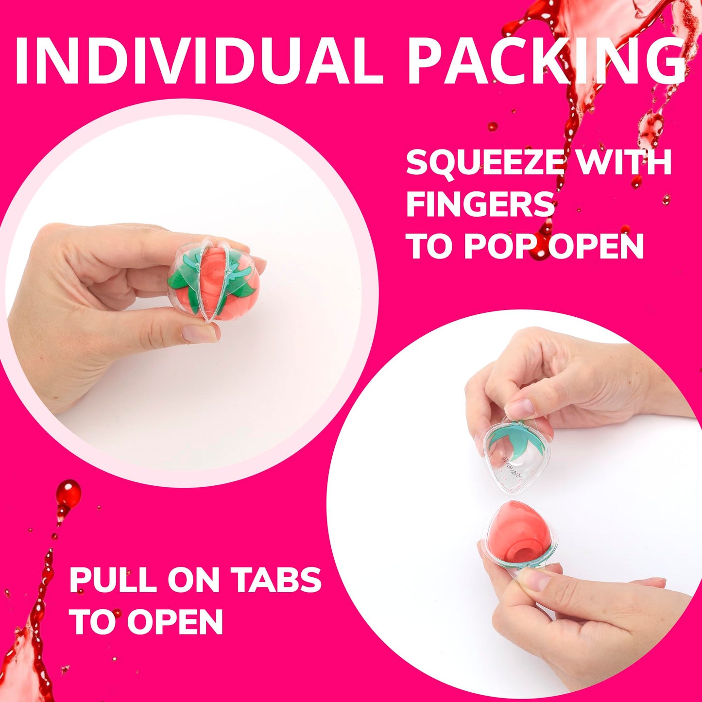 Gummy Candies Filled with Jam, Strawberry, Watermelon, Crazy Eye packaging Design - 5 pcs