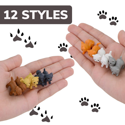 Tiny Dog and Cat Figurines for Kids - Small Animals Toys in Bulk - Little Pet Toys - Tiny Plastic Toys for Kids Classroom Prizes