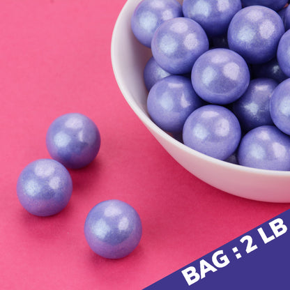 Gumballs for Gumball Machine - Shimmer Lavender Gumballs - Raspberry Flavored Bubble Gum 1 Inch Large Gumballs - Kids Gum - Bulk Gum Balls 2 Lb