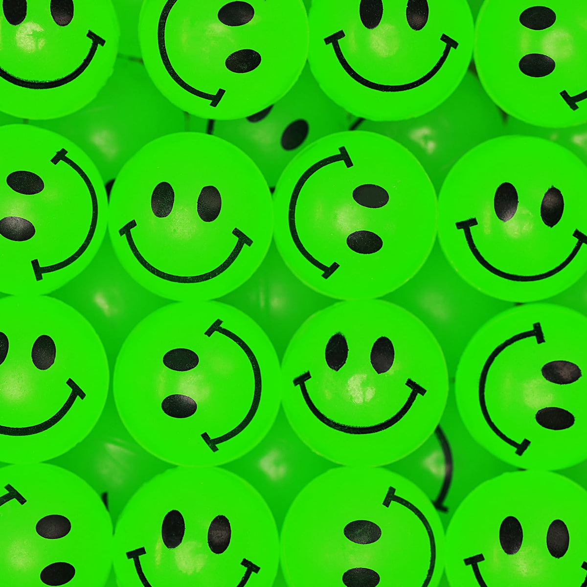 Bouncy Balls for Kids - 1" Glow in The Dark Smile Face Bouncy Balls - 144 pcs Bulk Rubber Balls - Vending Machine Toys - Party Favors Goody Bag Stuffers Classroom Prizes