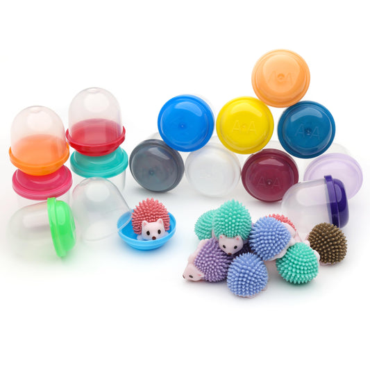 Entervending Hedgehog Mini Toys for Kids - 100 Pcs of 1.1 Inch Plastic Capsules & Hedgehog Toy Figurines - Bulk Toys - Easter Basket Stuffers