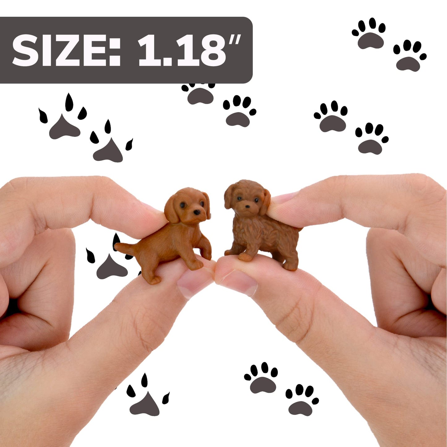 Tiny Dog and Cat Figurines for Kids - Small Animals Toys in Bulk - Little Pet Toys - Tiny Plastic Toys for Kids Classroom Prizes