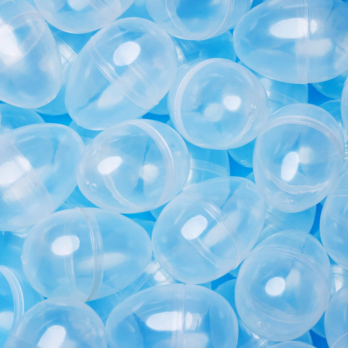 Easter Eggs 3” - Clear Fillable Easter Eggs – 48 pcs - Easter Basket Stuffers - Empty Large Enough to Hold Toy and Candy - Plastic Easter Eggs Filler Bulk - Egg Hunt Kids Surprise