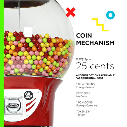 Spiral Gumball Machine Giant 5`6"  for $0.25. Great for 1” Gumballs, Toys in Round Capsules, Bouncy Balls.