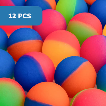 Entervending Bouncy Balls - Huge Rubber Balls for Kids (Pack of 12) - 3 Inches Jumbo ICY Bounce Balls - Large Bouncy Ball - Bouncy Balls Party Favors for Kids
