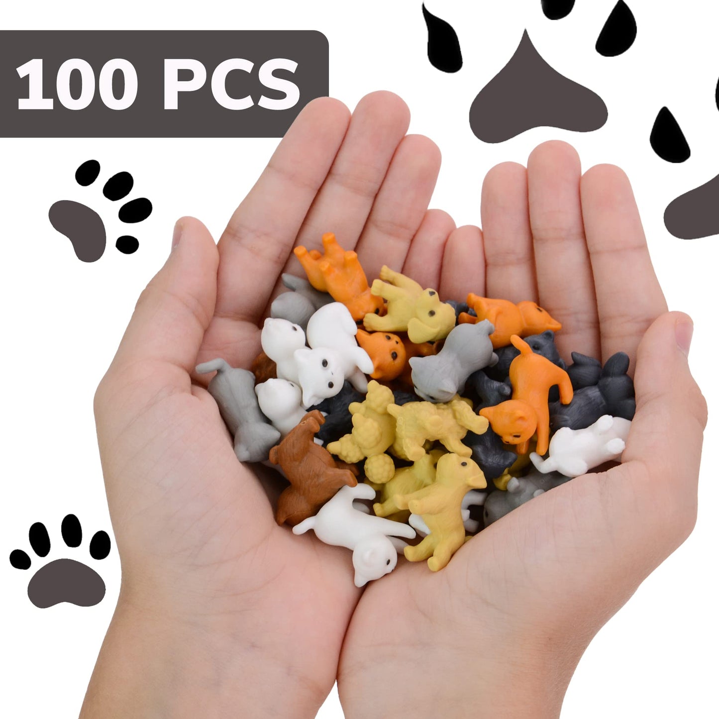 Tiny Dog and Cat Figurines for Kids - Small Animals Toys in Bulk - Little Pet Toys - Tiny Plastic Toys for Kids Classroom Prizes