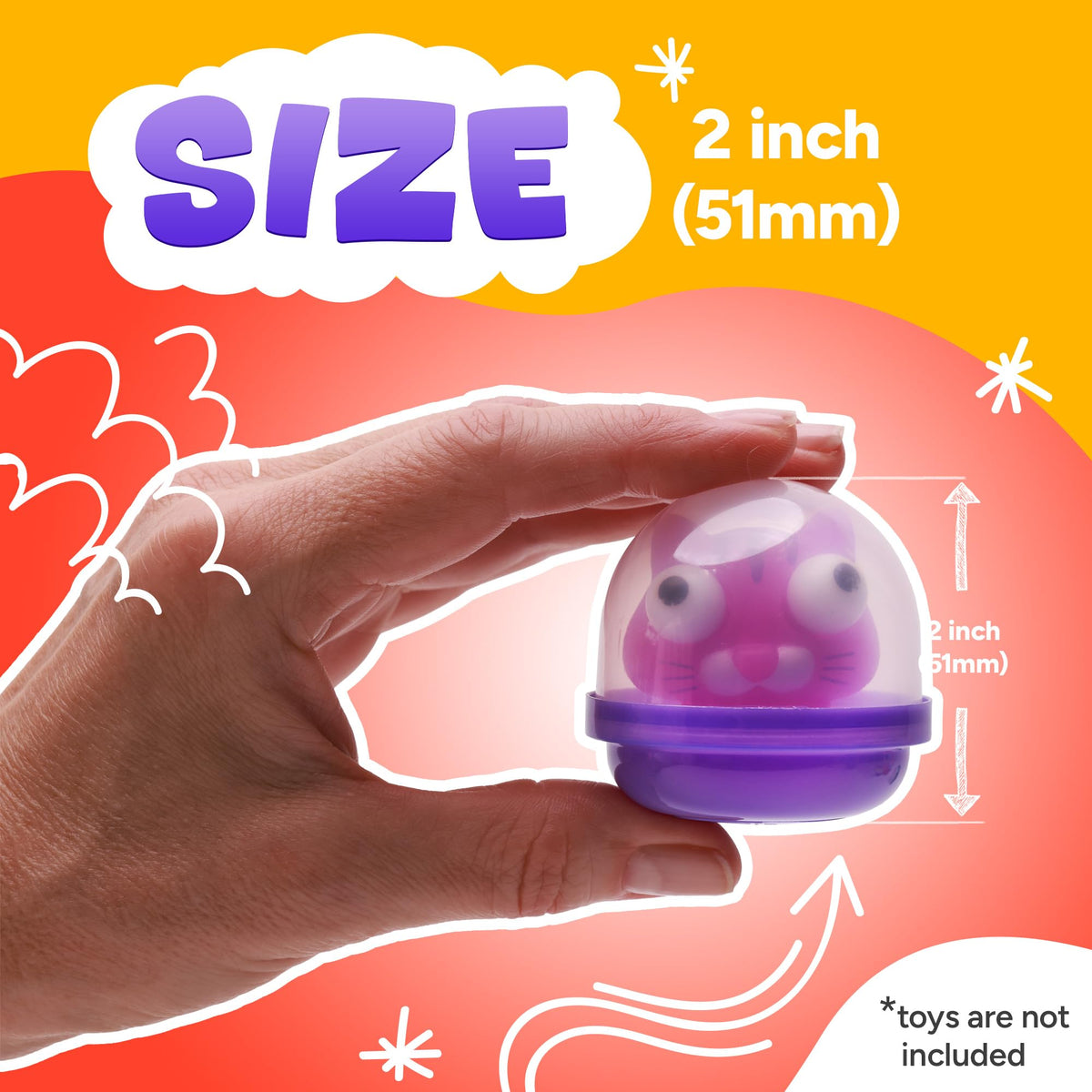 Capsule Vending Machine Translucent Purple Acorn Capsules Empty 50 pcs 2 inch - Gumball Machine Capsules Bulk Party Favors DIY Containers - Easter Basket Stuffers Gifts Pinata Stuffers