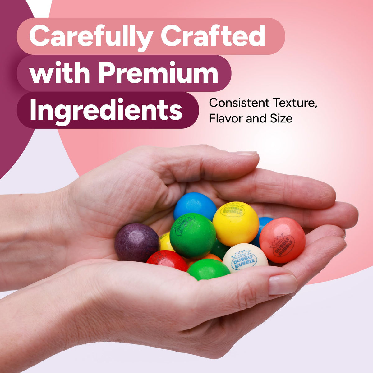 Chewing Gum for Kids - 1 Inch Large Gumballs - 50 Pcs Gum Balls - Assorted Flavors Double Bubble Chewing Gum -for Kids