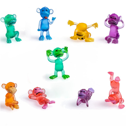 Funny Monkey Figurines for Kids - Small Figurines for Party Favors Easter Egg Fillers Goodie Bag Supplies Pinata Stuffers