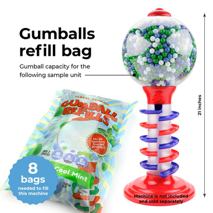 Triple Mint Gumballs - 1/2 Inch Mini Gumballs - 4 Lb Gumball Machine Refills - 1040 Pcs Mint Gum Bulk - Wintergreen Peppermint Spearmint Gum Balls