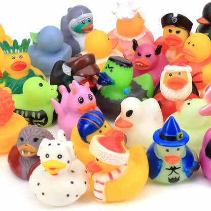 Rubber Ducks in Bulk - Ducky Eye Poppers 2 Inch - Playset for Ducky Bath Toys - Cute Designs - Rubber Duck for Beach Pool