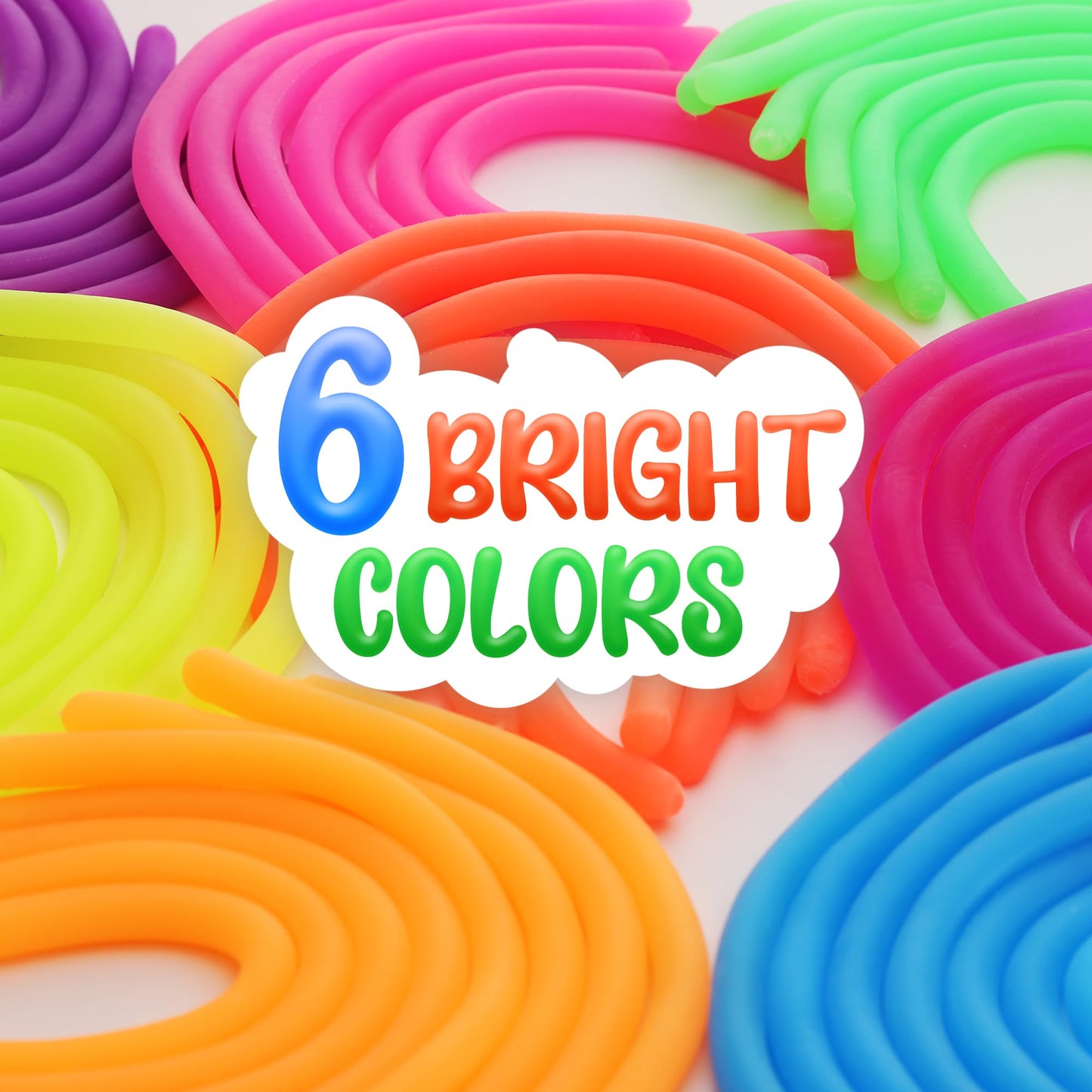 Monkey Noodles - 10 Stretchy Sensory Toys for Kids and Toddlers - Autism Sensory Products - Stretchy String - Party Favors for Kids - Treasure Box Toy for Classroom - Easter Fillers - Yellow