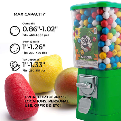 Green Home Vending Machine - Bubble Gum Machine for Kids - Gumball Machine Bank - Coin Gumball Machine - Gift Kid Gum Ball Machine Without Stand