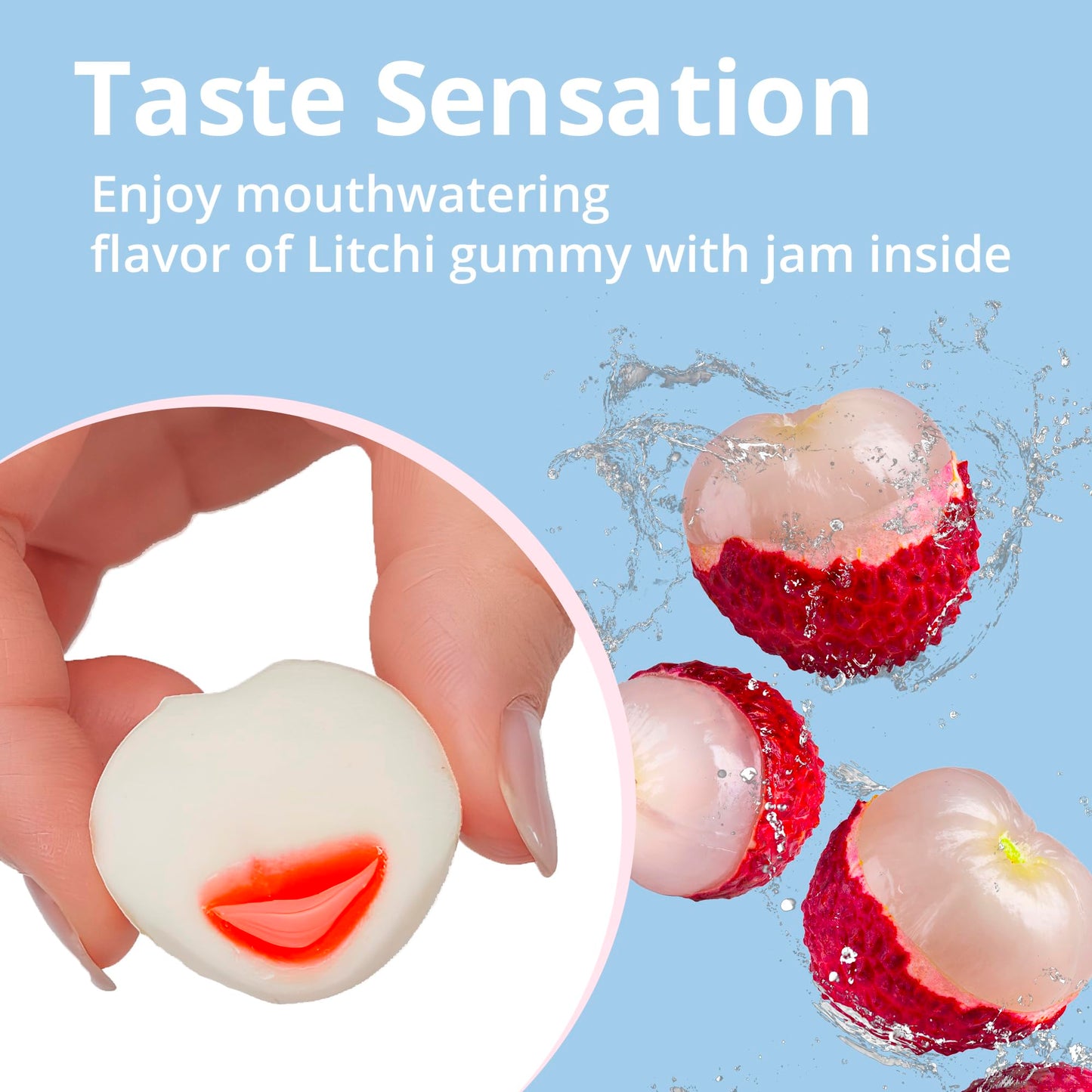 Gummy Candies Filled with Jam, Strawberry, Watermelon, Crazy Eye packaging Design - 5 pcs