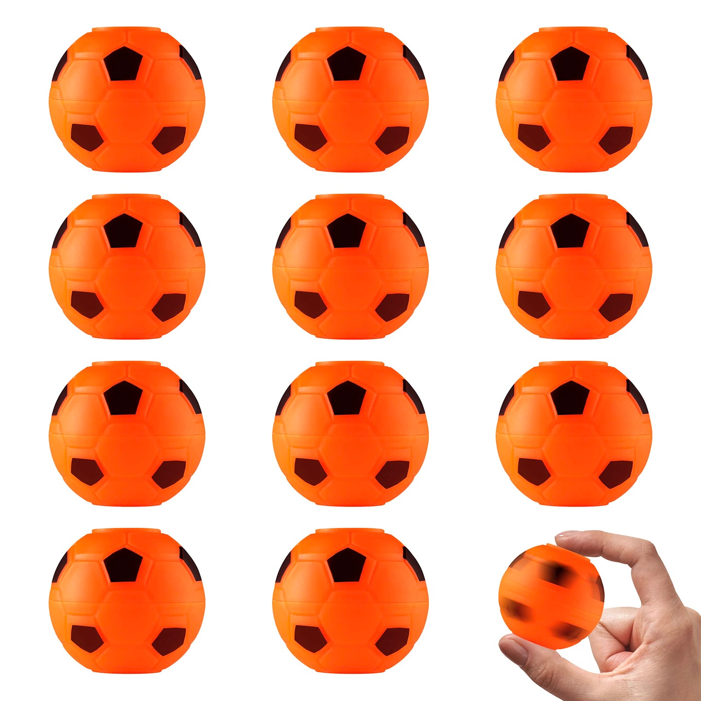 2 Inch Stress Balls - 12 Pcs Soccer Party Favors for Kids - Mini Fidget Spinners - Classroom Prizes - Fidget Spinners for Kids