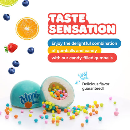 Gumballs for Gumball Machine - 1 Inch Candy Filled Gumballs - 4.2 Lb Gumball Machine Refills - 250 Pcs Candy Filled Large Gumballs Bulk - Bubble Gum Refill for Machine - Bulk Gum for Kids