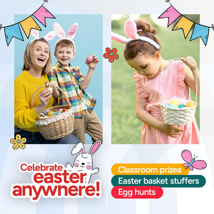 Easter Eggs with Toys - Large 3" Plastic Easter Eggs in Box - Easter Gifts for Kids - Easter Eggs Filled with Surprise Toy