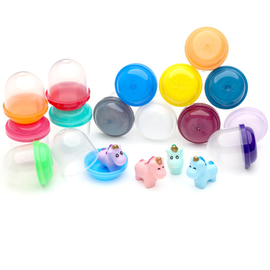 Entervending Unicorn Mini Toys in Capsules - 100 Pcs of 1.1 Inch Acorn Capsules and Unicorn Toy for Kids - Plastic Capsules for Toys Bulk – Mini Unicorn Toys - Classroom Prizes Easter Egg Stuffers