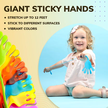 Sticky Hands for Kids - Jumbo Slappy Hands - Stretchy Toys - Giant Sticky Hand - Sensory Toys - Party Favors