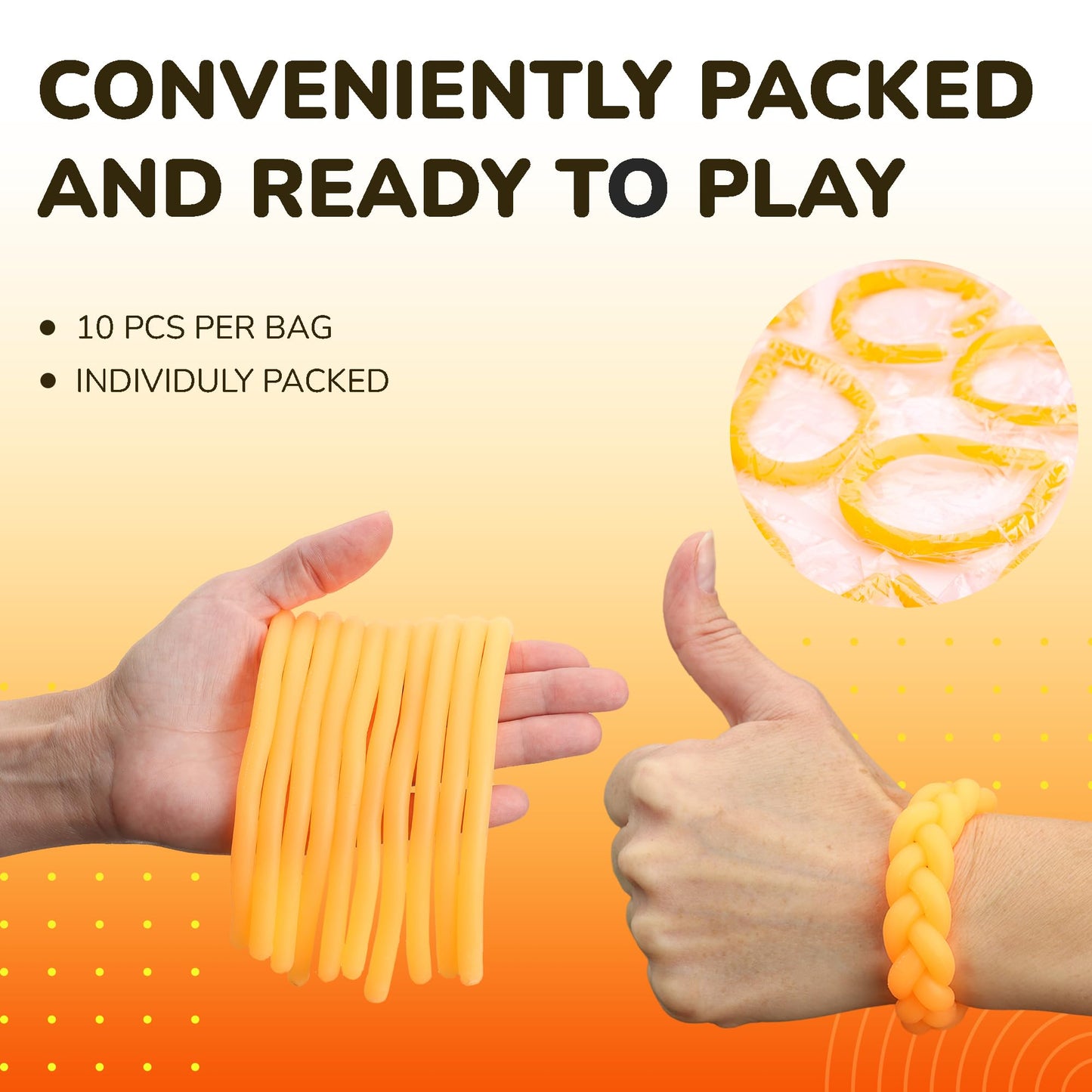 10 Pcs Fluorescent Monkey Noodles Fidget Toy Pack - Kids Party Favors Bulk Stretchy Toys - Fidget Noodles Tactile Sensory Toys