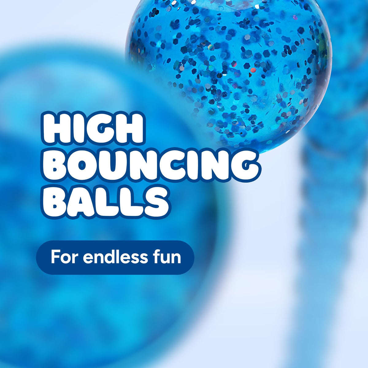 Entervending Bouncy Balls - Glitter Bounce Balls Bulk - Party Favors - Rubber Balls for Kids - 24 Pcs Large Bouncy Ball 45 mm - Super Bouncy Balls Gift for Kids