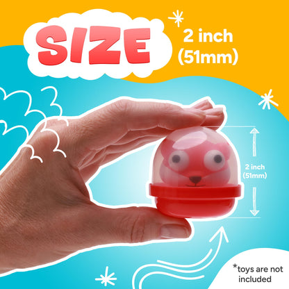 Capsule Vending Machine Translucent Red Acorn Capsules Empty 50 pcs 2 inch - Gumball Machine Capsules Bulk Party Favors DIY Containers - Easter Basket Stuffers Gifts Pinata Stuffers