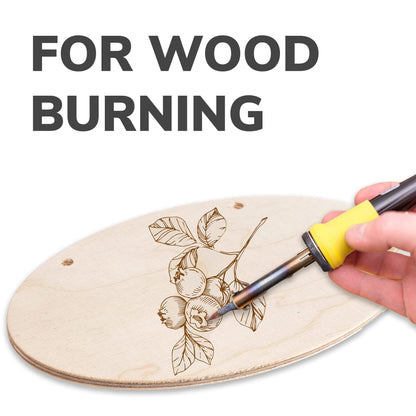 6x4 Inch Oval Small Wood Signs with Rope - 6 Pcs Birch Plywood Unfinished Wooden Plaques for Crafts - Unfinished Wood Ornament Blanks