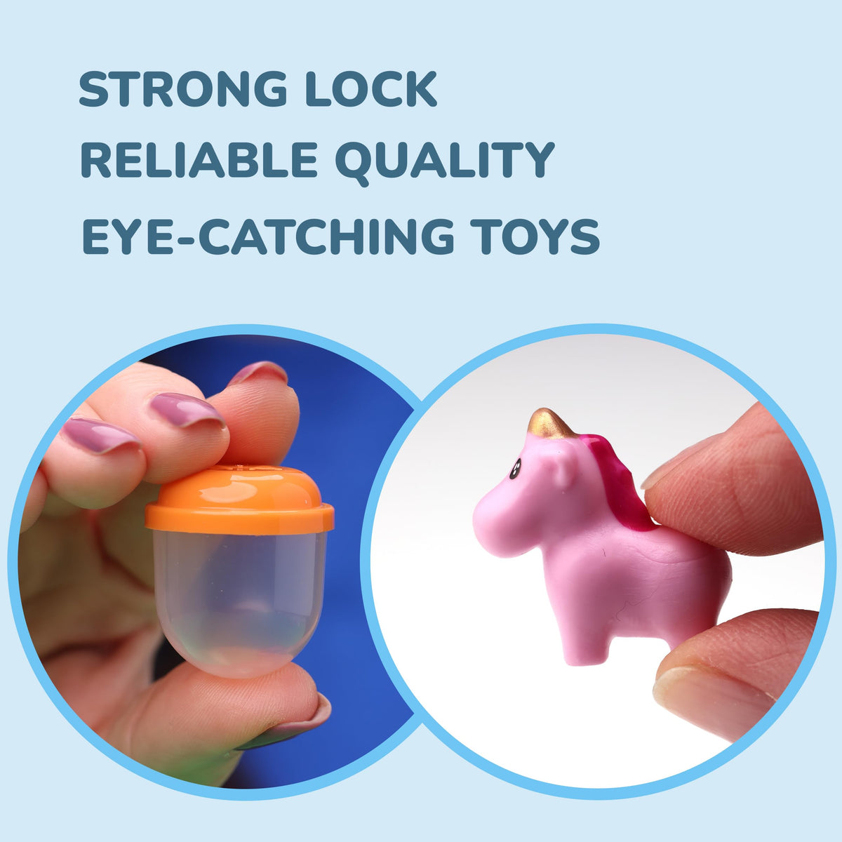 Entervending Unicorn Mini Toys in Capsules - 50 Pcs of 1.1 Inch Acorn Capsules and Unicorn Toy for Kids - Plastic Capsules for Toys Bulk – Mini Unicorn Toys - Classroom Prizes Easter Egg Stuffers