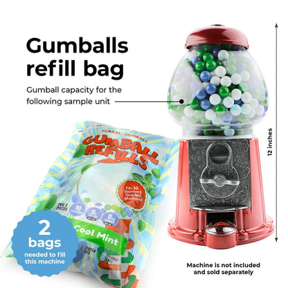 Triple Mint Gumballs - 1/2 Inch Mini Gumballs - 4 Lb Gumball Machine Refills - 1040 Pcs Mint Gum Bulk - Wintergreen Peppermint Spearmint Gum Balls