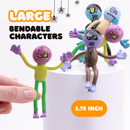 Zombie Action Figures Bendable Toys 12 pcs 3.75 inch Monster Action Figures Zombie Toys with Limbs Sensory - Halloween Decorations Party Favors Pinata Stuffers Carnival Prizes Easter Egg Fillers Gits