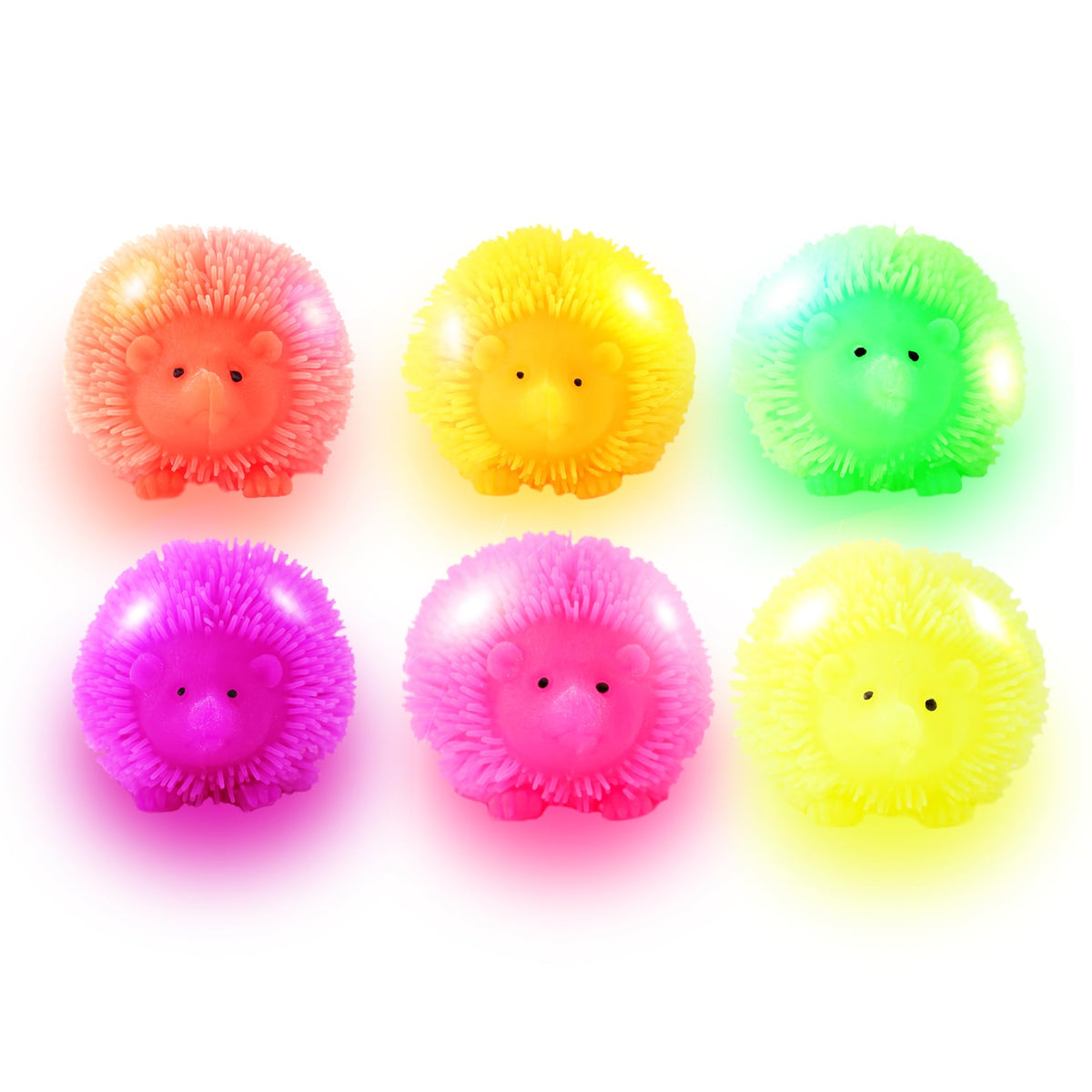 Light Up Sensory Toys - Light Up Hedgehog Toys - 3 Inch -Variation - Light Up Party Favors Sensory Squishy Toys - Flash Puffer Balls
