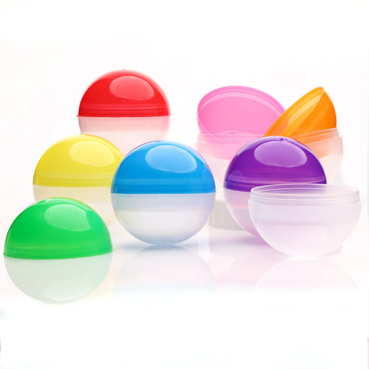 Vending Machine Capsules - Empty Semi Colored Round Capsules Big Size 2 inch 50 mm - Gumball Machine Capsule 7 Colors