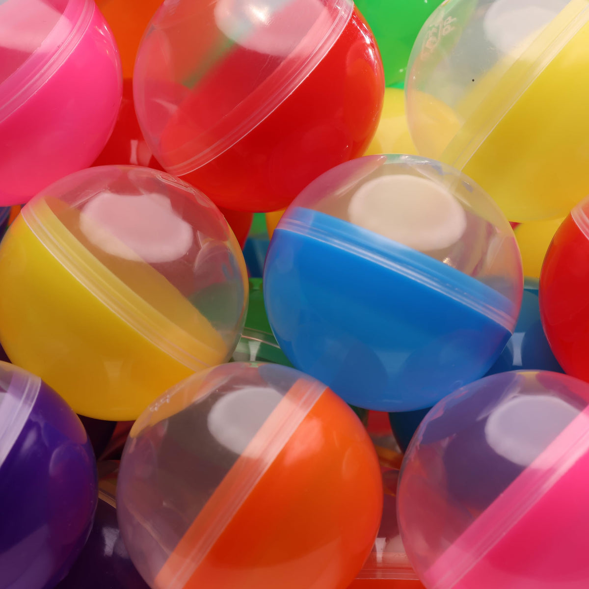 Capsule Vending Machine Translucent Round Capsules Empty 50 pcs 1.26 inch - Gumball Machine Capsules Bulk Party Favors Containers - Easter Basket Stuffers Gifts Pinata Stuffers DIY Craft Supplies