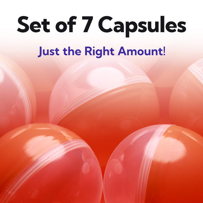 Big Claw Machine Capsules Translucent Orange Plastic Sphere Party Favor Containers Round 7 pcs 4.7 inch Jumbo Plastic Christmas Ornaments Extra Large Gift Box Craft Party Supplies Vending Capsules