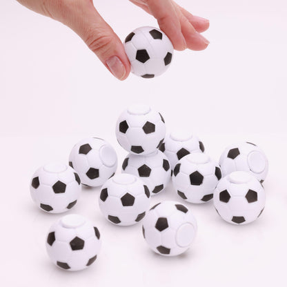 Spinner Balls 1.4'' Mini Fidget Spinner - Soccer Balls - 12 Party Favors & Classroom Prizes - Sensory Toys for Kids 4-12 - Fidget Toy Gifts - Bulk - White