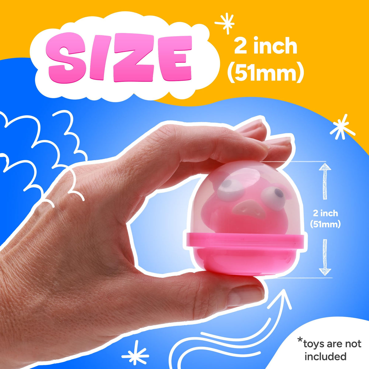 Capsule Vending Machine Translucent Pink Acorn Capsules Empty 50 pcs 2 inch - Gumball Machine Capsules Bulk Party Favors DIY Containers - Easter Basket Stuffers Gifts Pinata Stuffers