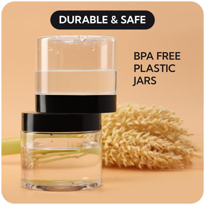 Plastic Jars with Lids - 6 OZ Small Plastic Containers - 12 Pack - Travel Cosmetic Containers for Creams - Leak Proof Clear Jar